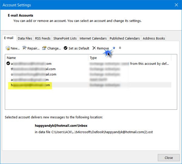 outlook 2016 and hotmail email settings