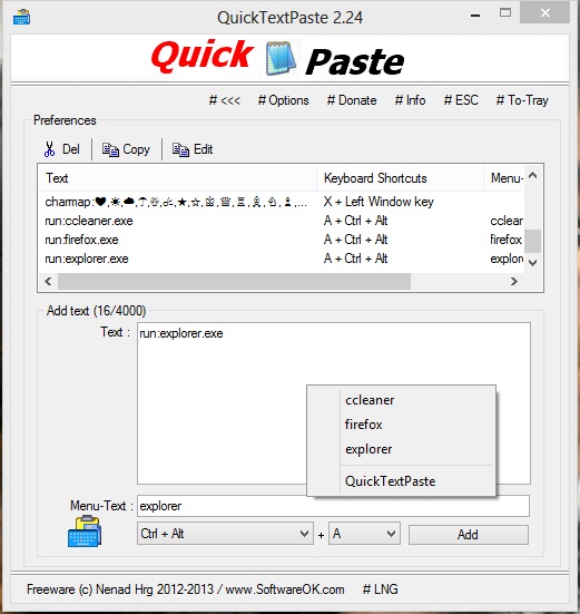 QuickTextPaste 8.66 instaling