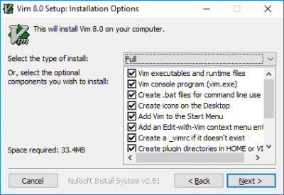 vim text editor for windows 8